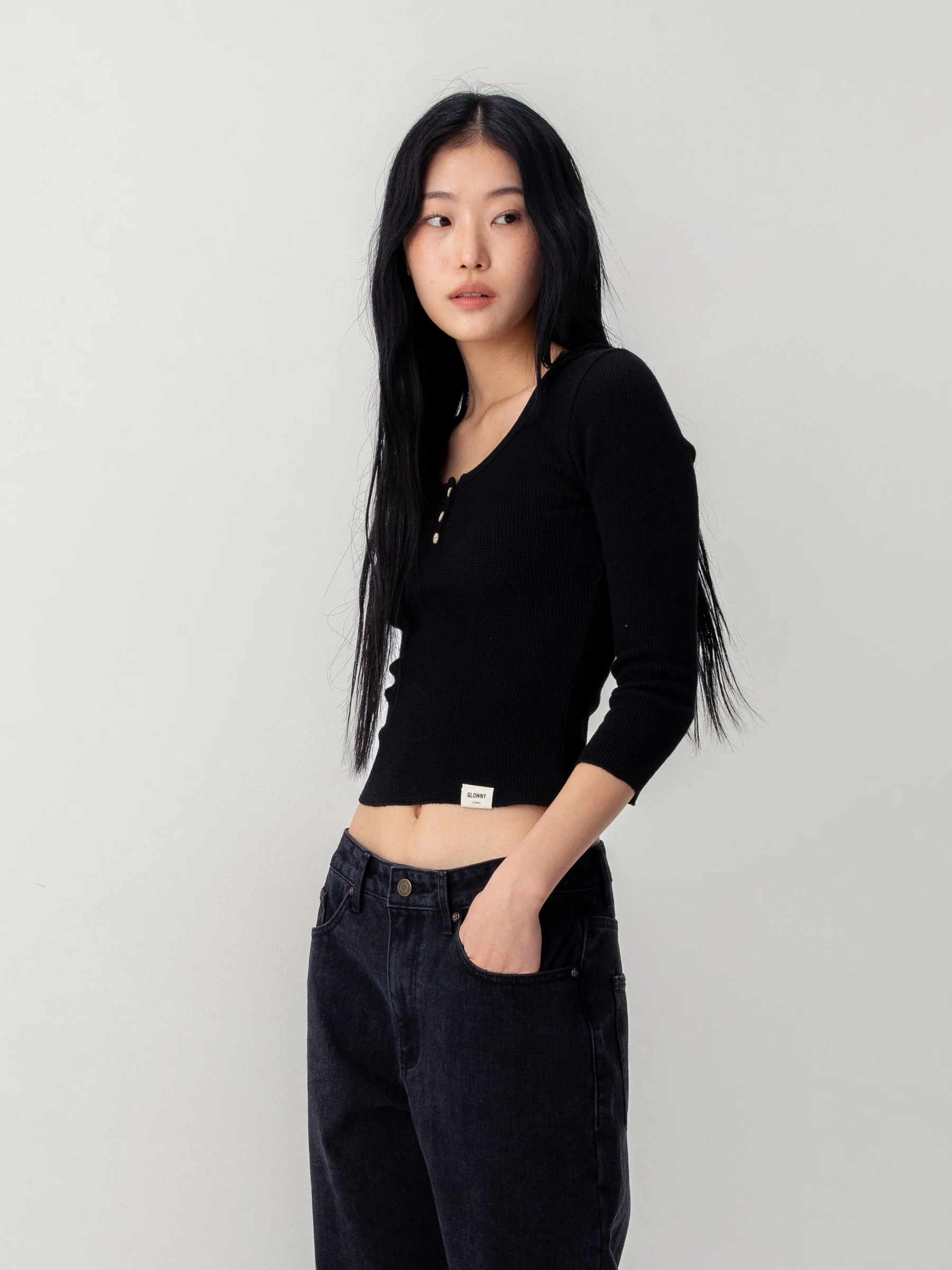 3/4 G WAFFLE BUTTON FLY TEE - Image 17