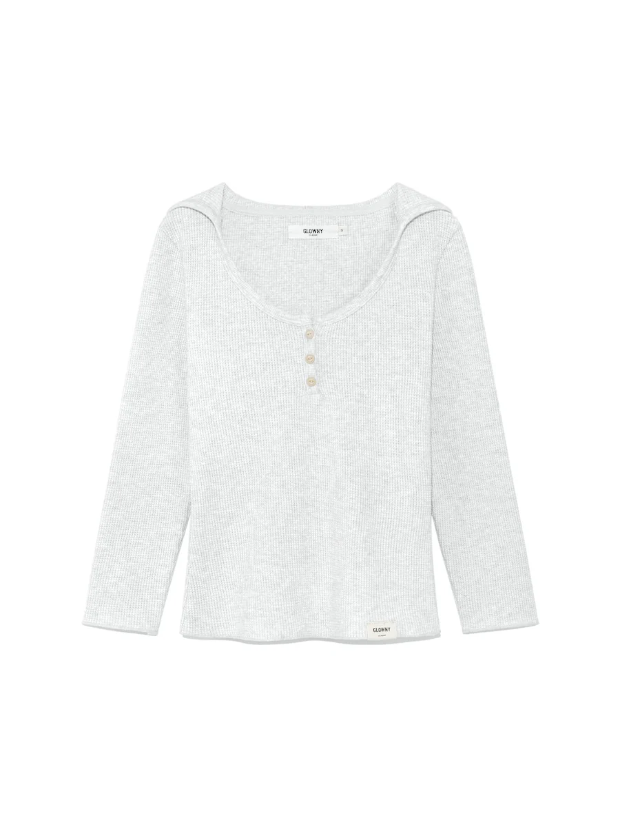 3/4 G WAFFLE BUTTON FLY TEE - Image 4
