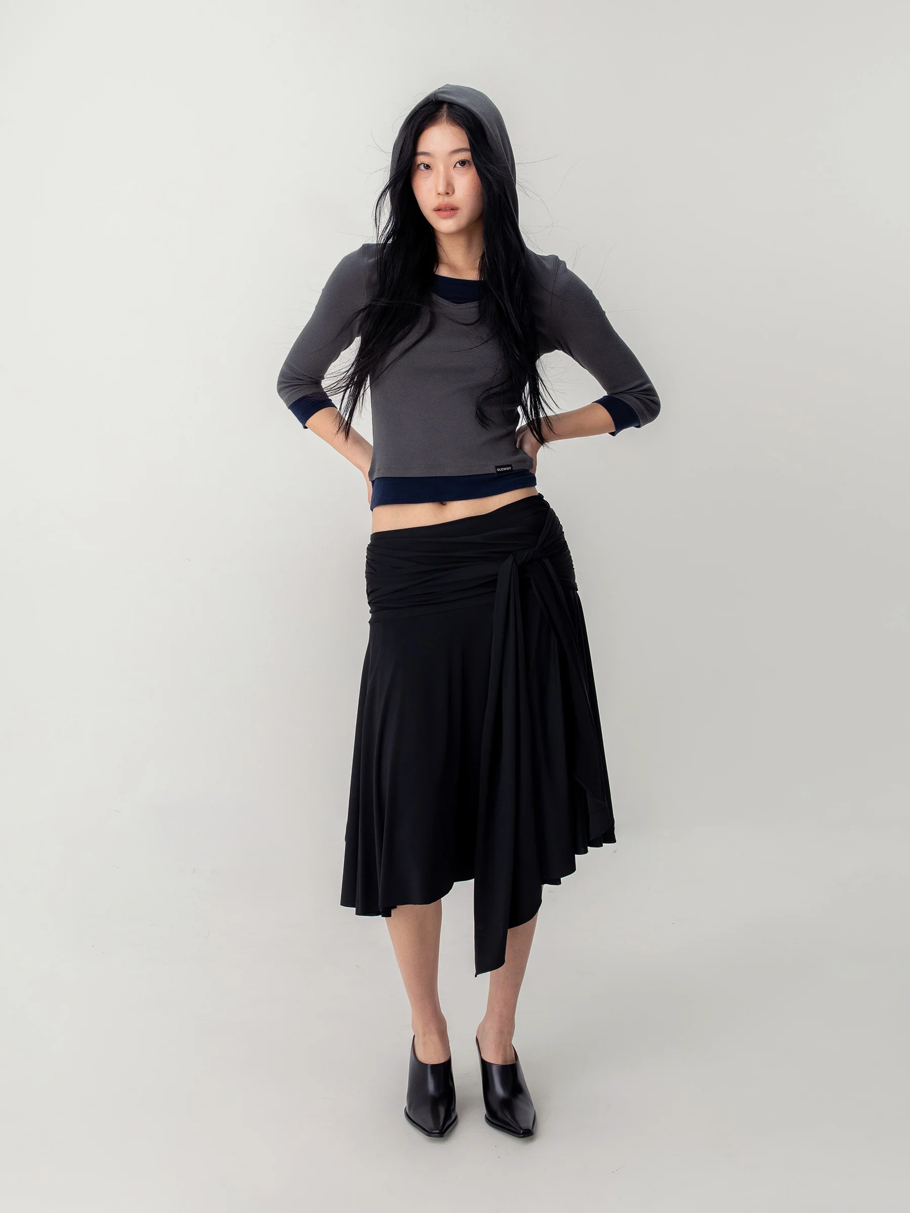 3/4 LAYERED CONTRAST HOODIE - Image 10