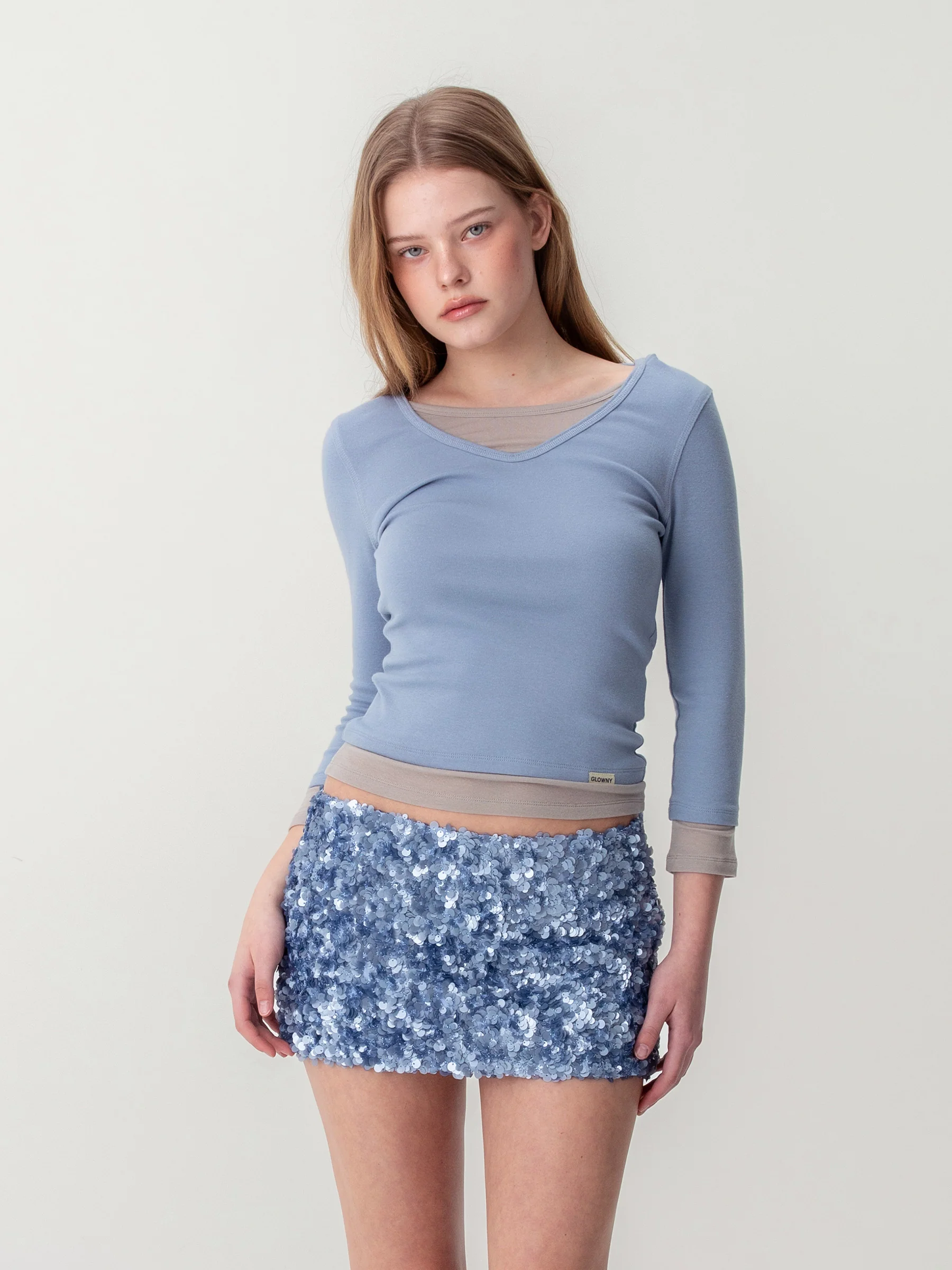 3/4 LAYERED CONTRAST HOODIE - Image 5
