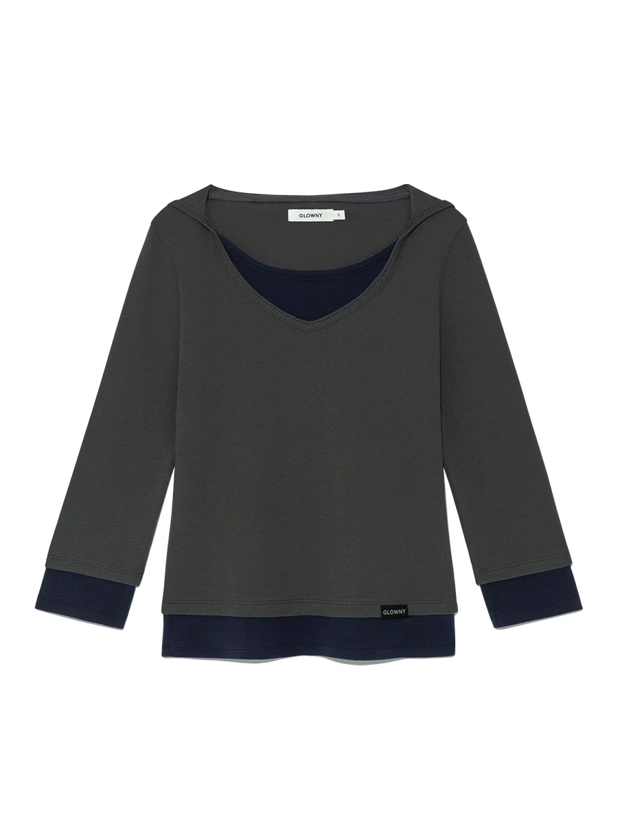 3/4 LAYERED CONTRAST HOODIE - Image 8
