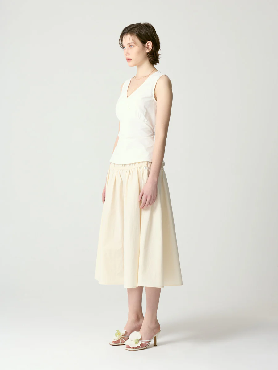 BLOOM SHIRRING LONG SKIRT - Image 4