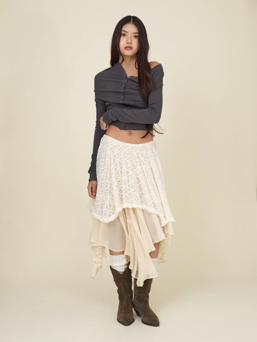 BOHO LACE LONG SKIRT - Image 6