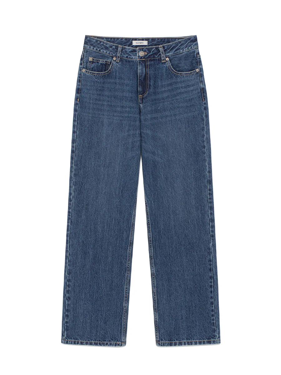 CINCH BACK ROLL-UP JEANS (BLUE) - Image 2