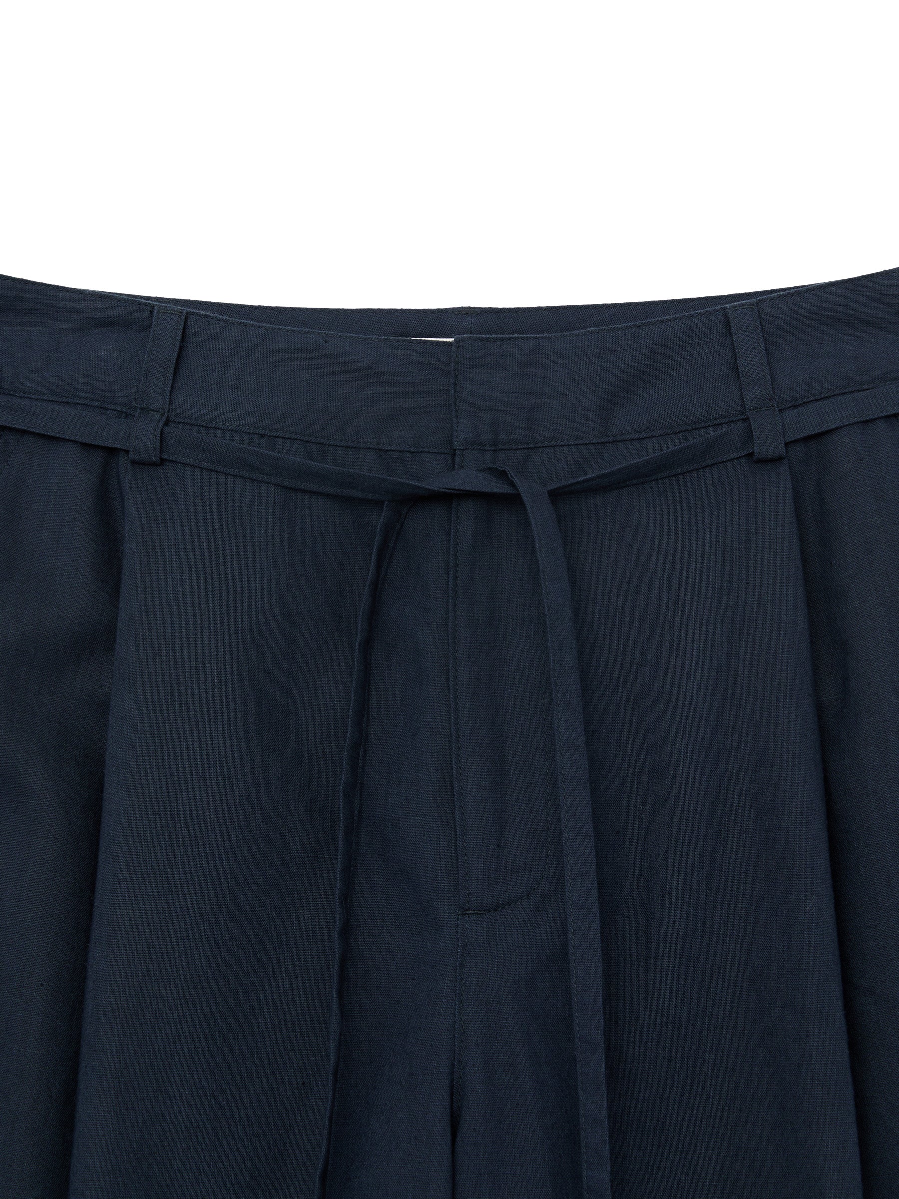 G BELTED LINEN WIDE PANTS - Image 14