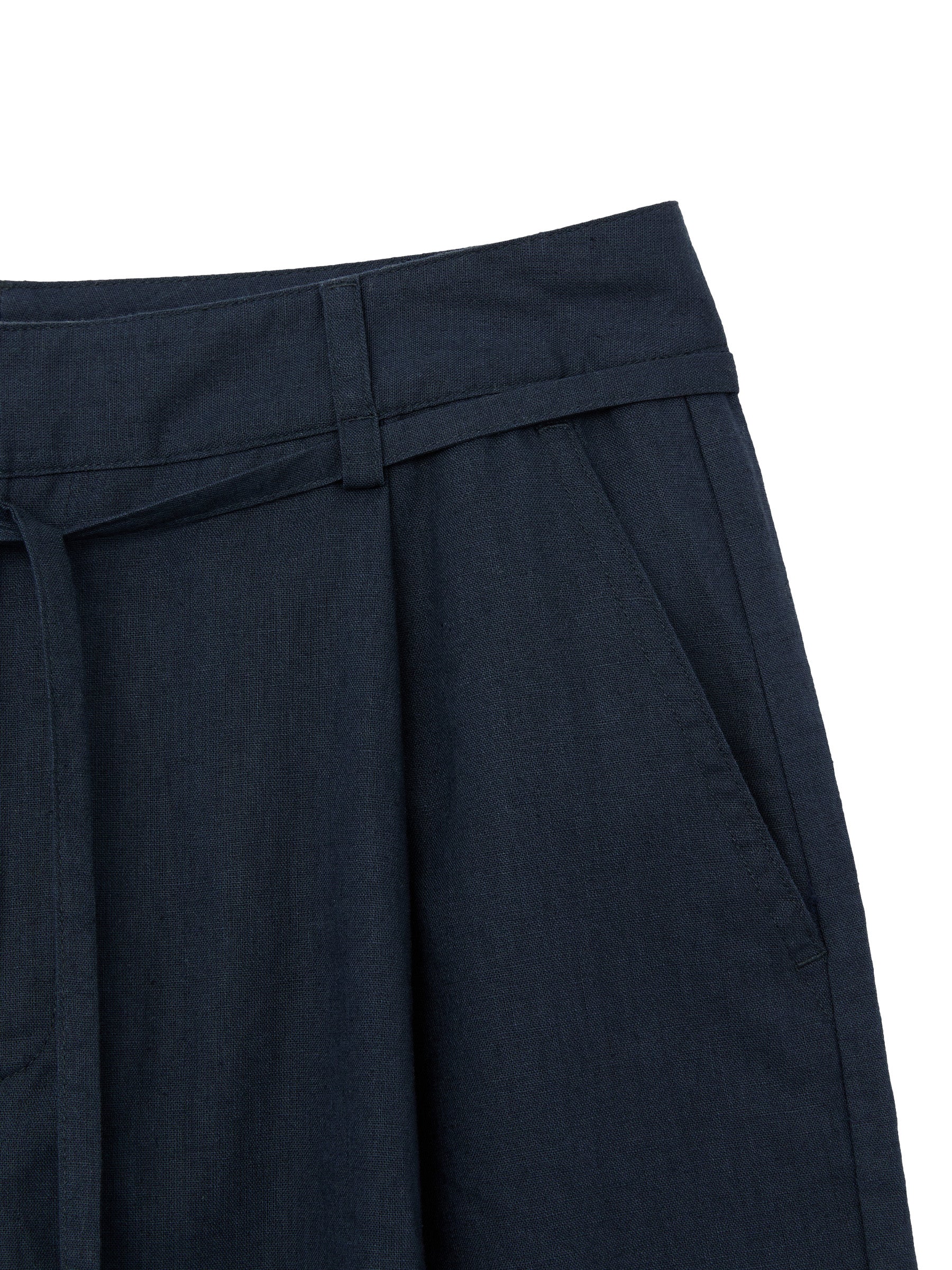 G BELTED LINEN WIDE PANTS - Image 15
