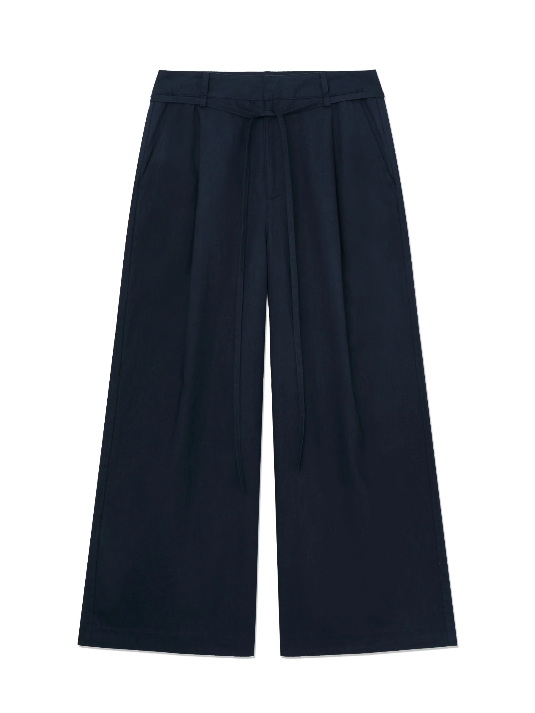 G BELTED LINEN WIDE PANTS - Image 9