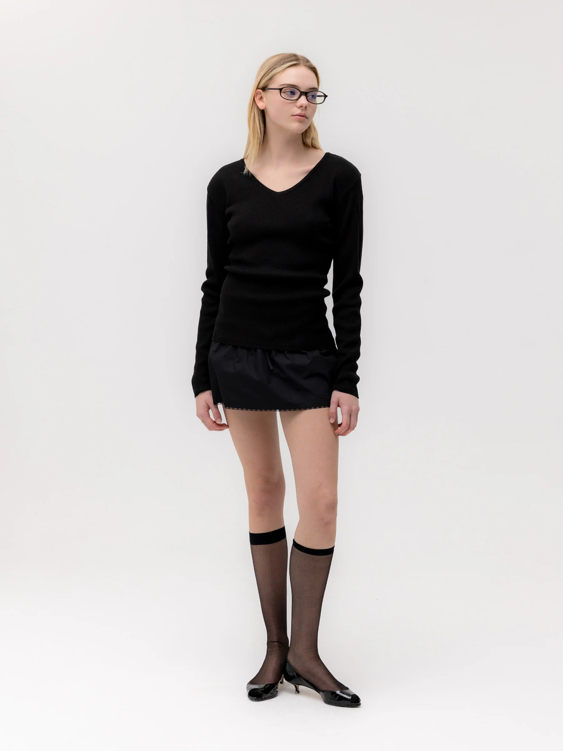 G CLASSIC RIB V-NECK KNIT - Image 24