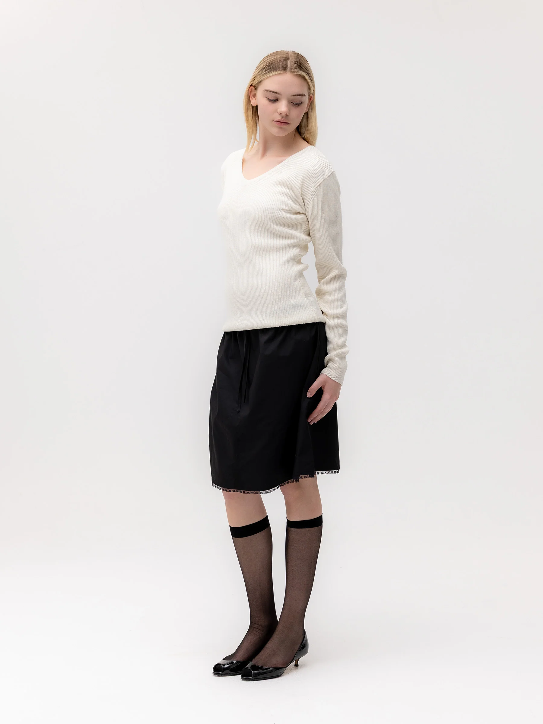 G CLASSIC RIB V-NECK KNIT - Image 3