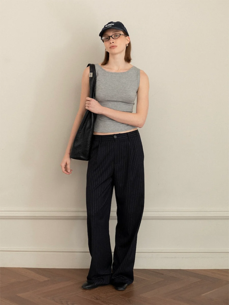 G GENTLE WIDE LEG PINSTRIPE PANTS - Image 7