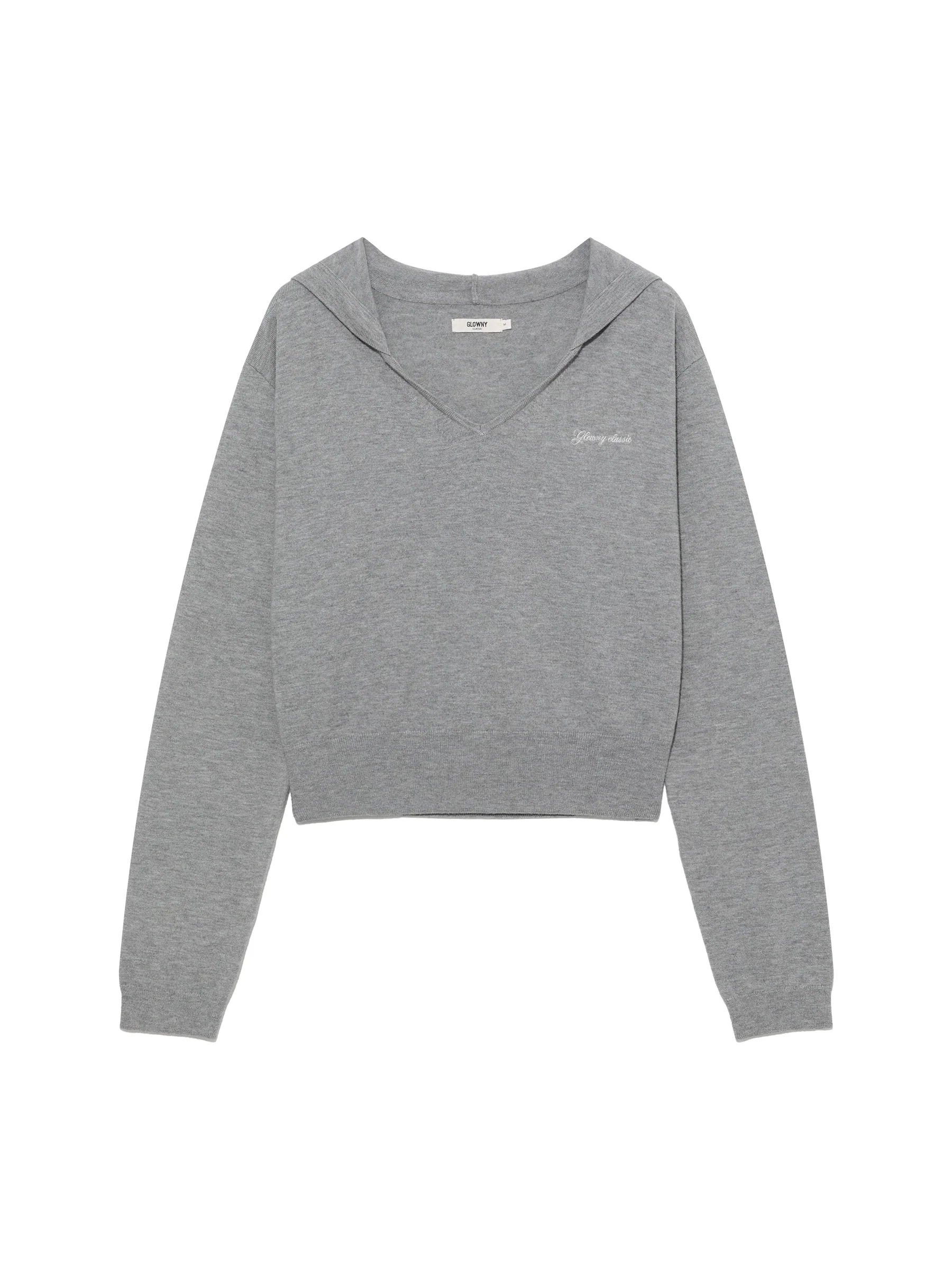 G HUG V-NECK KNIT HOODIE - Image 19