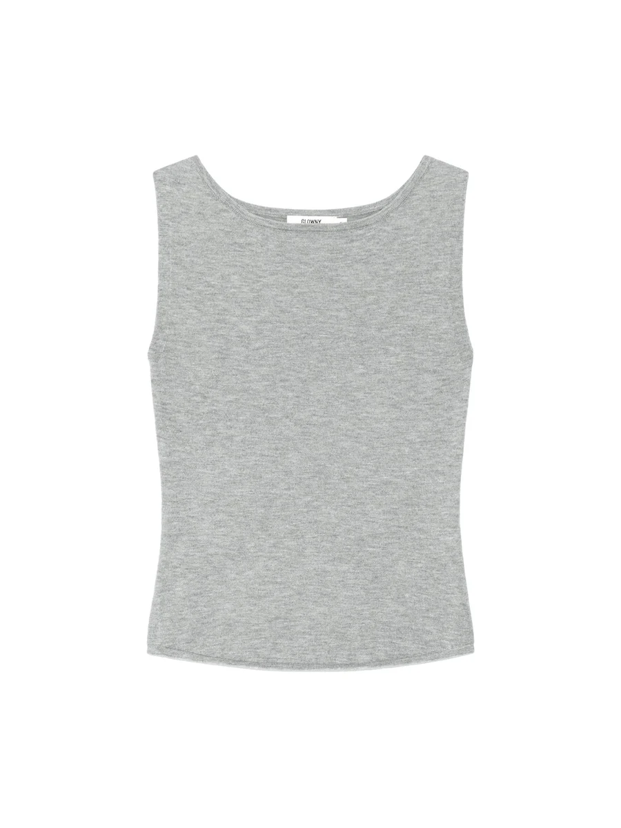 G KNIT SLIT SLEEVELESS TOP - Image 3