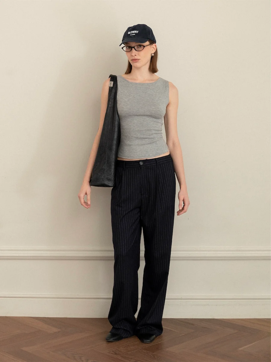 G KNIT SLIT SLEEVELESS TOP - Image 4