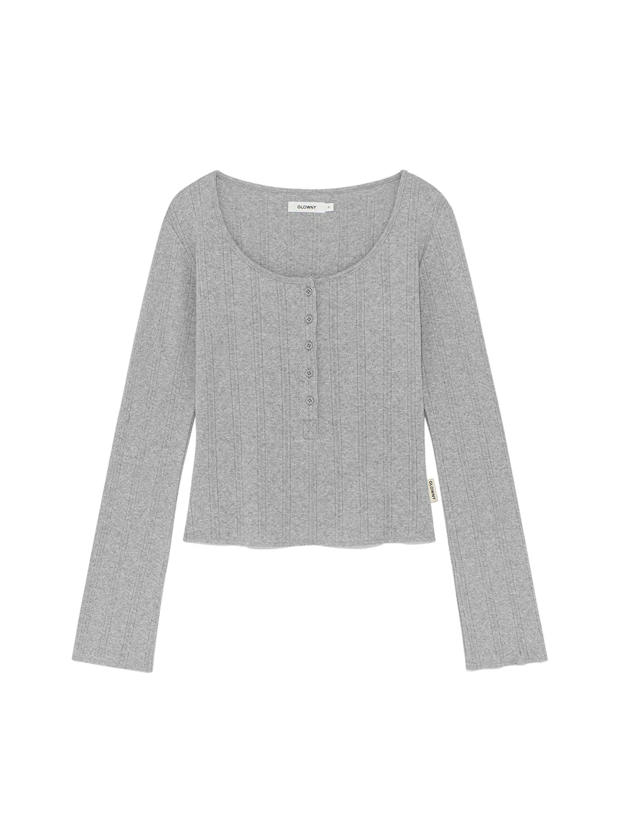 HONEY EYELET BUTTON LONG SLEEVE - Image 2