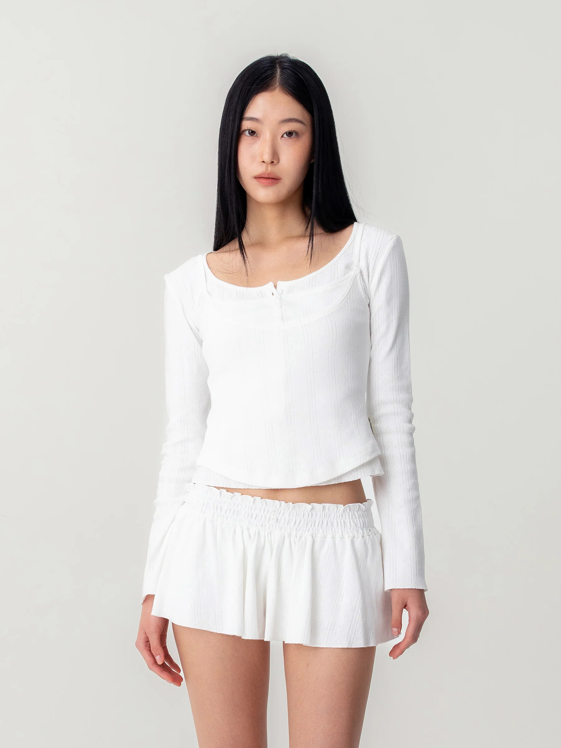 HONEY EYELET BUTTON LONG SLEEVE - Image 3