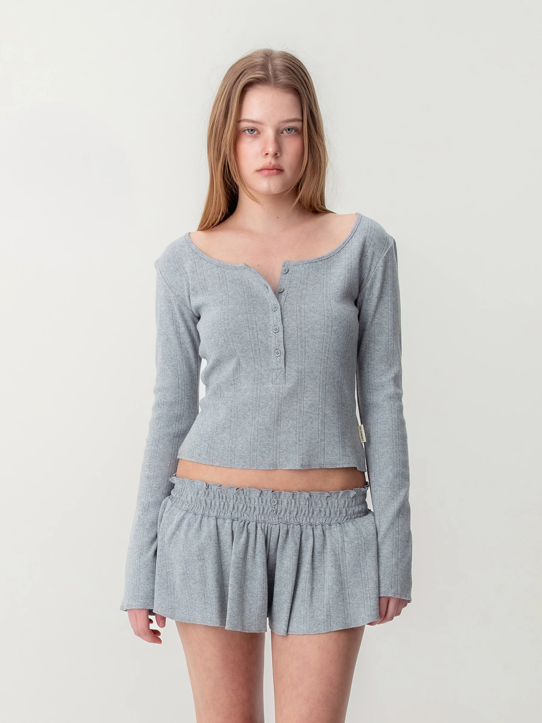 HONEY EYELET BUTTON LONG SLEEVE - Image 4