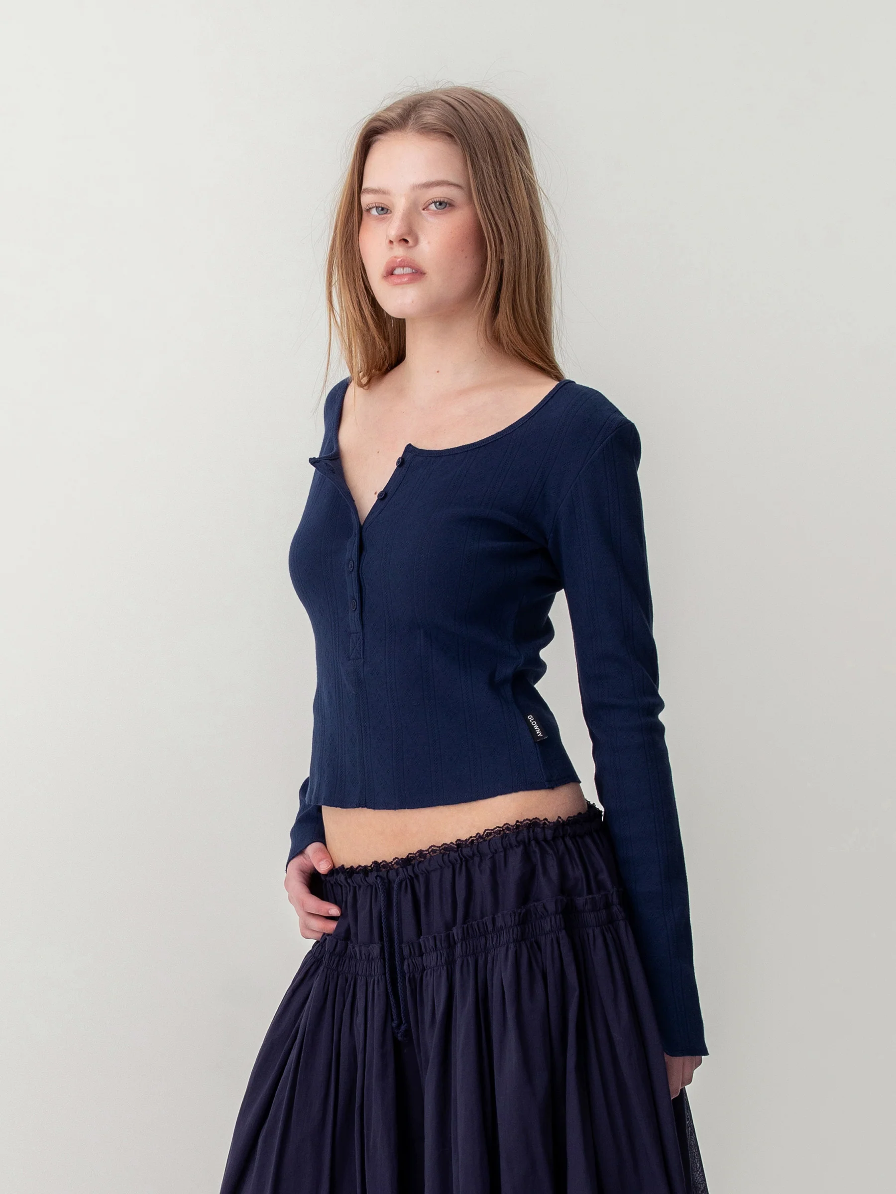 HONEY EYELET BUTTON LONG SLEEVE - Image 8