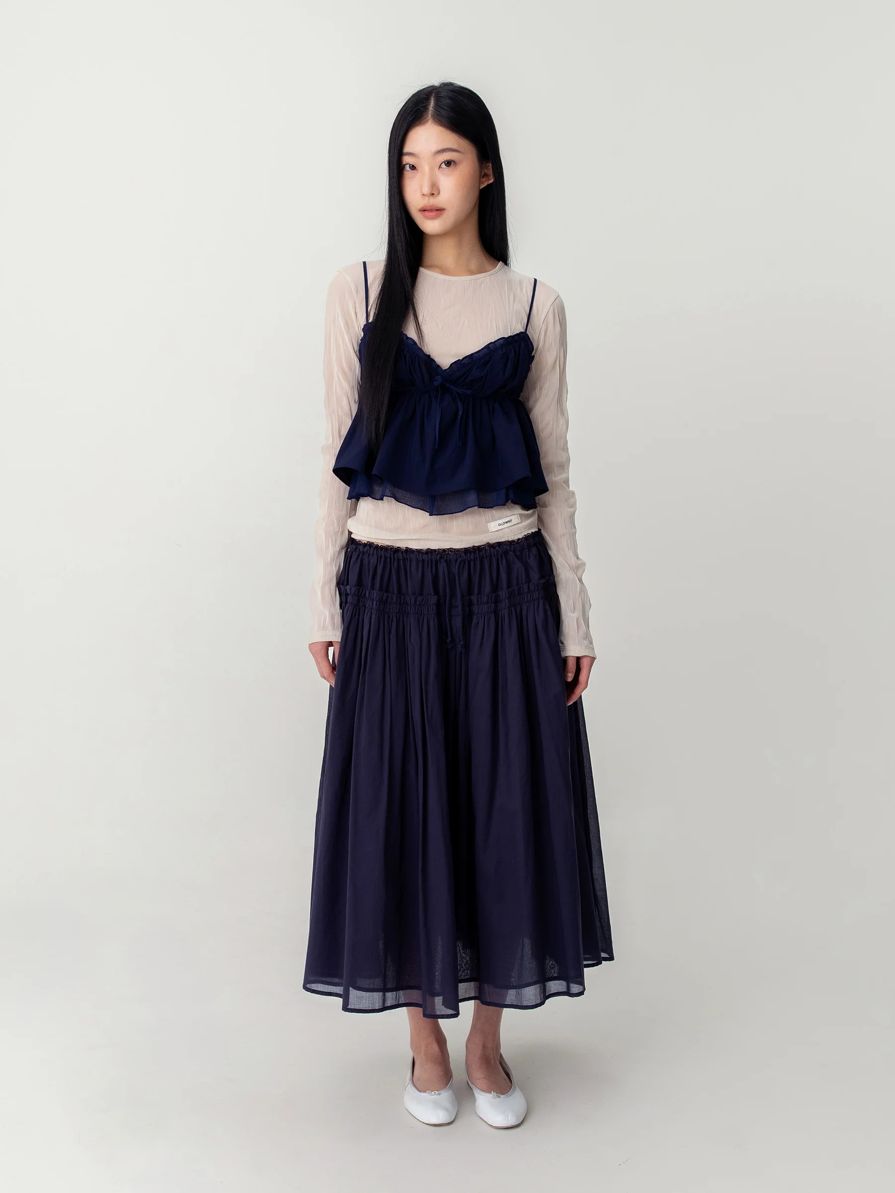 LACE STRING GATHERED LONG SKIRT - Image 11
