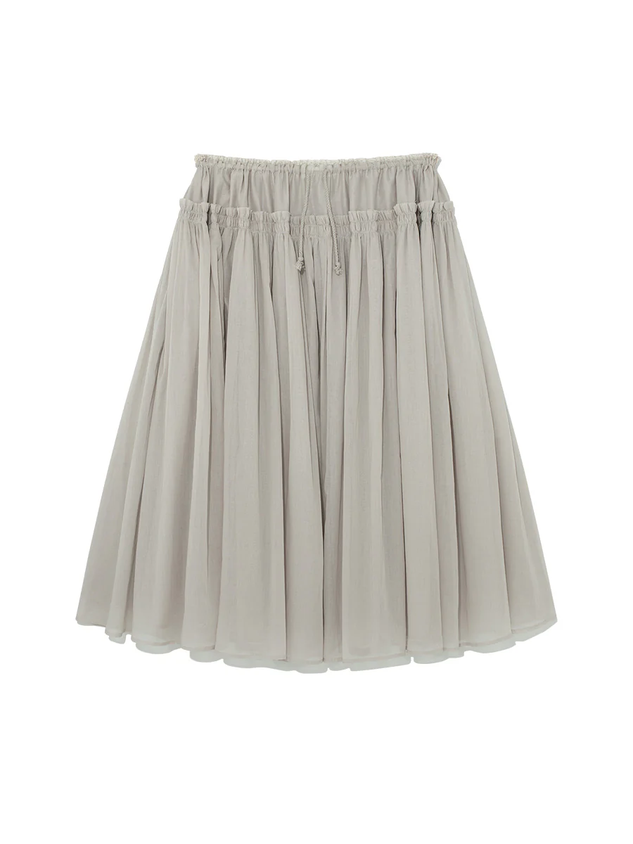 LACE STRING GATHERED LONG SKIRT - Image 3