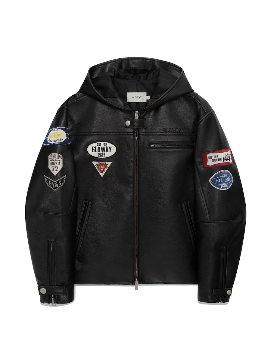 RACER HOODED LEATHER JACKET