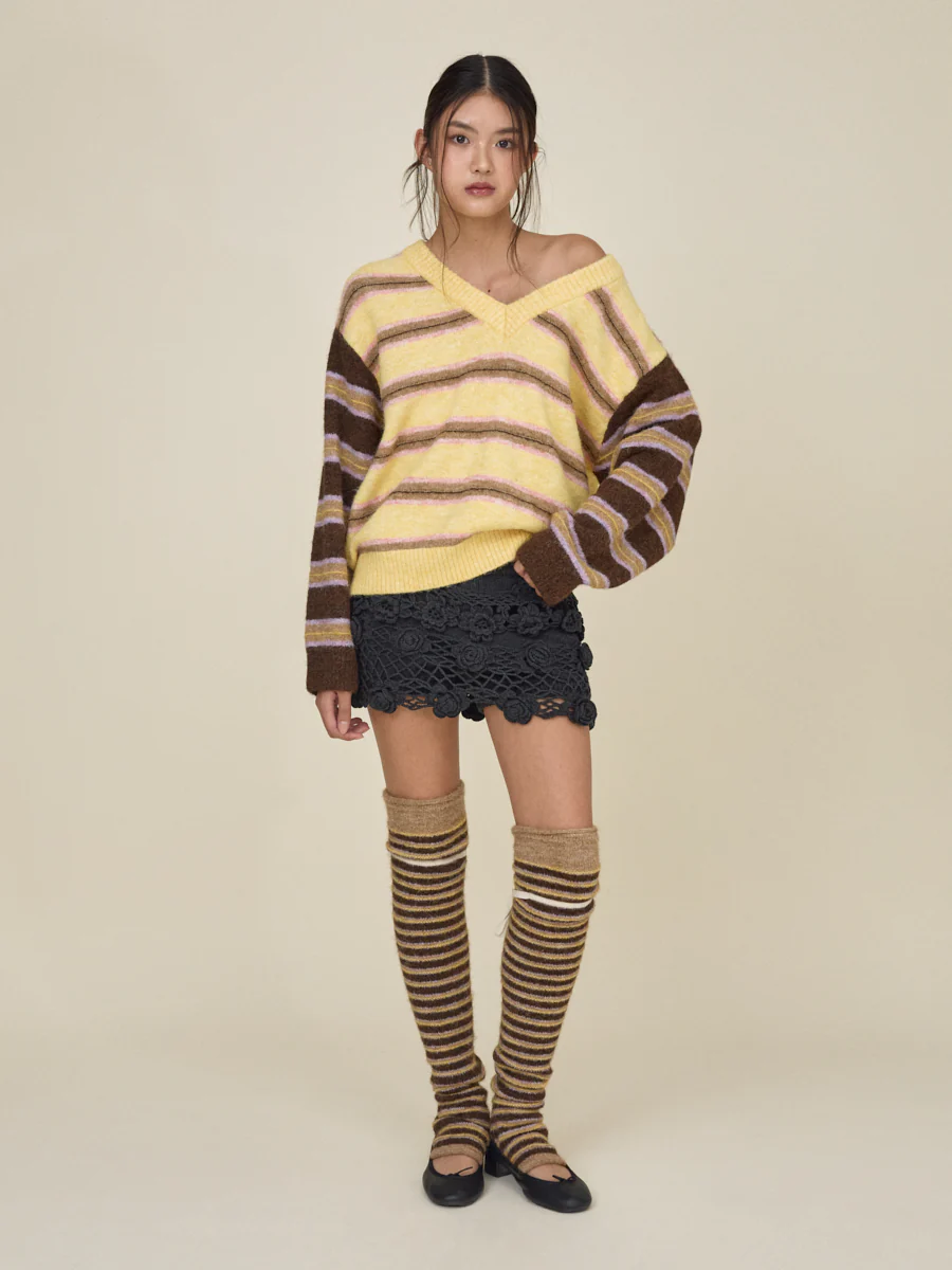 SUNDAE STRIPE KNIT WARMER - Image 4