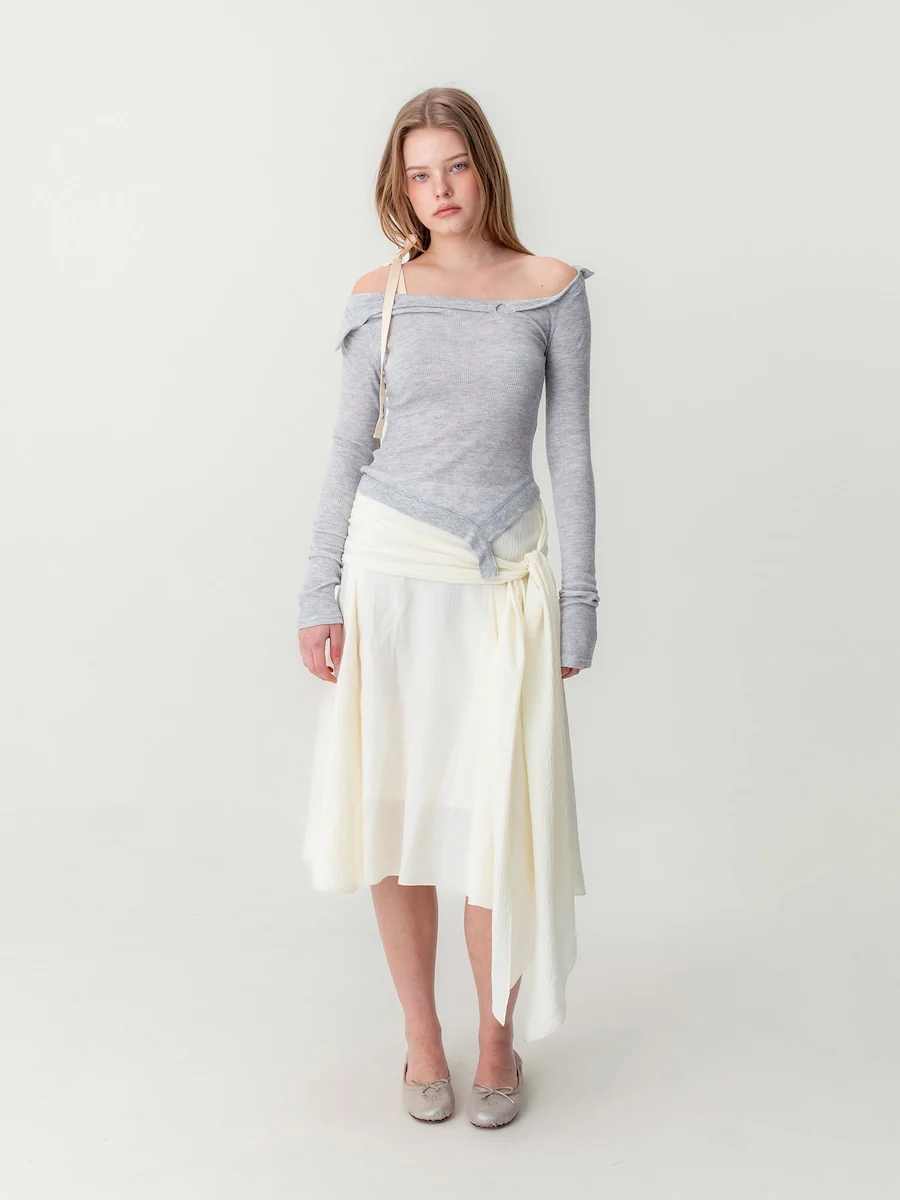 SUNSET DRAPE MIDI SKIRT - Image 2