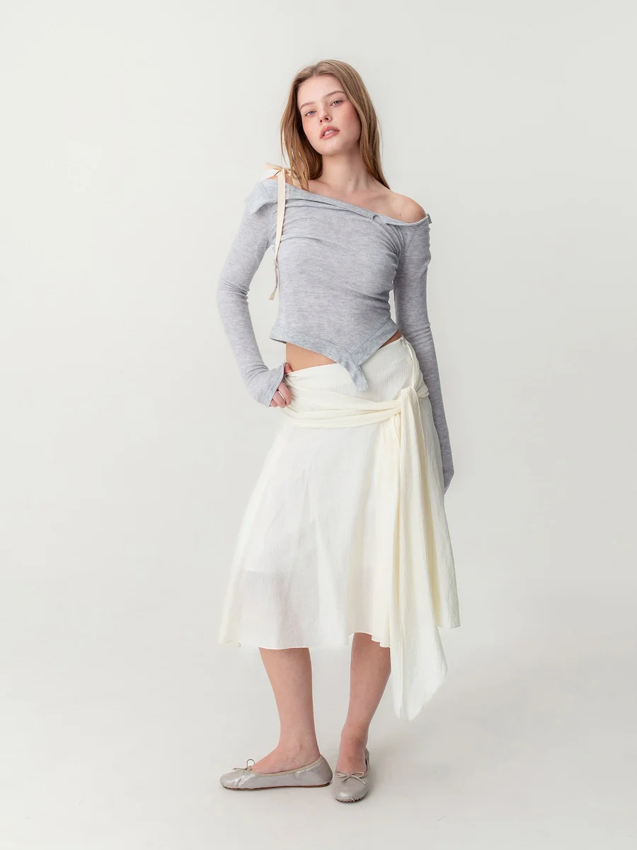 SUNSET DRAPE MIDI SKIRT - Image 3