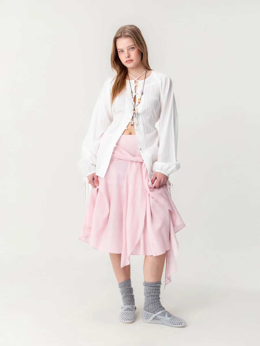 SUNSET DRAPE MIDI SKIRT - Image 6